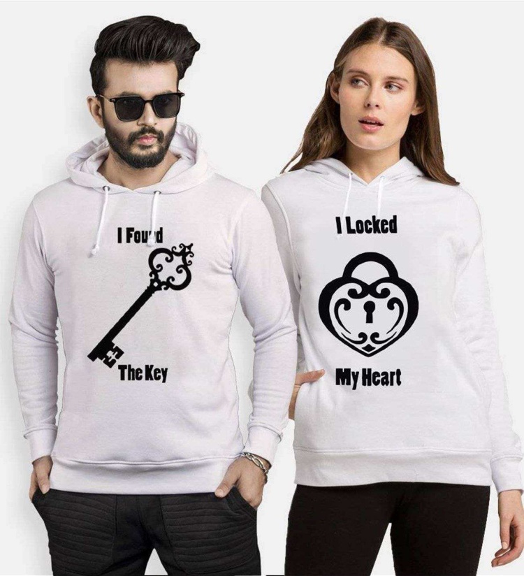 Tshirthane Heart Key Sevgili Kombinleri Kapüşonlu Kombini