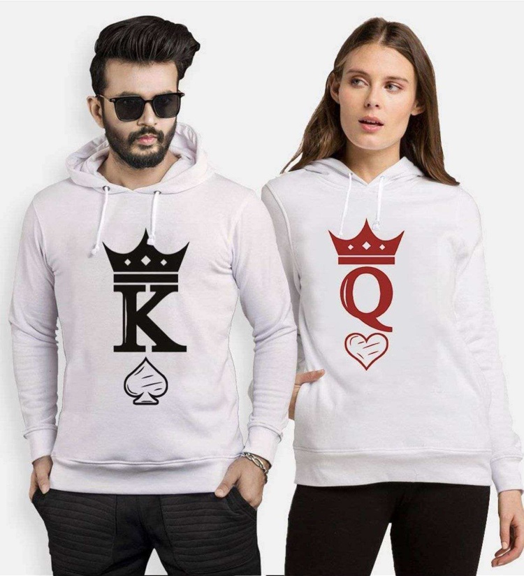 Tshirthane Kral Kız  Sevgili Kombinleri Kapüşonlu Kombini