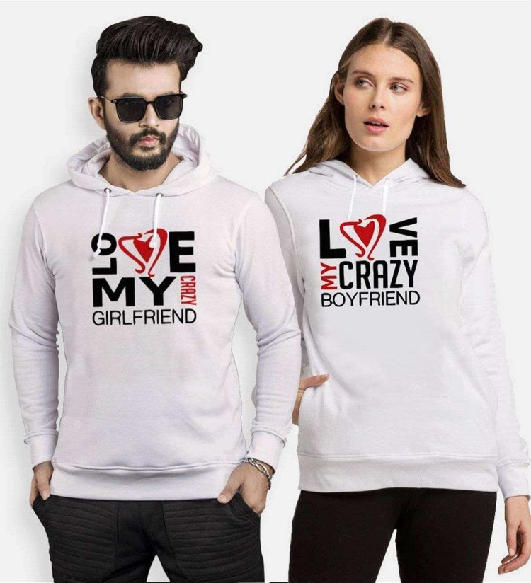 Tshirthane Lo Ve Crazy  Sevgili Kombinleri Kapüşonlu Kombini