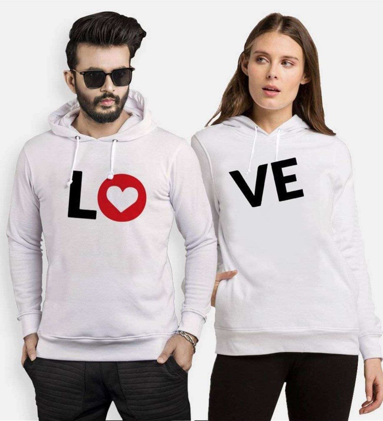 Tshirthane Lo Ve Kalp  Sevgili Kombinleri Kapüşonlu Kombini