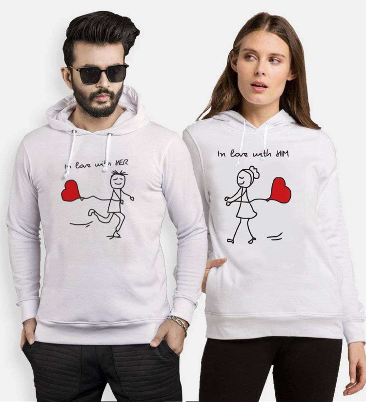 Tshirthane Love With Sevgili Kombinleri Kapüşonlu Kombini