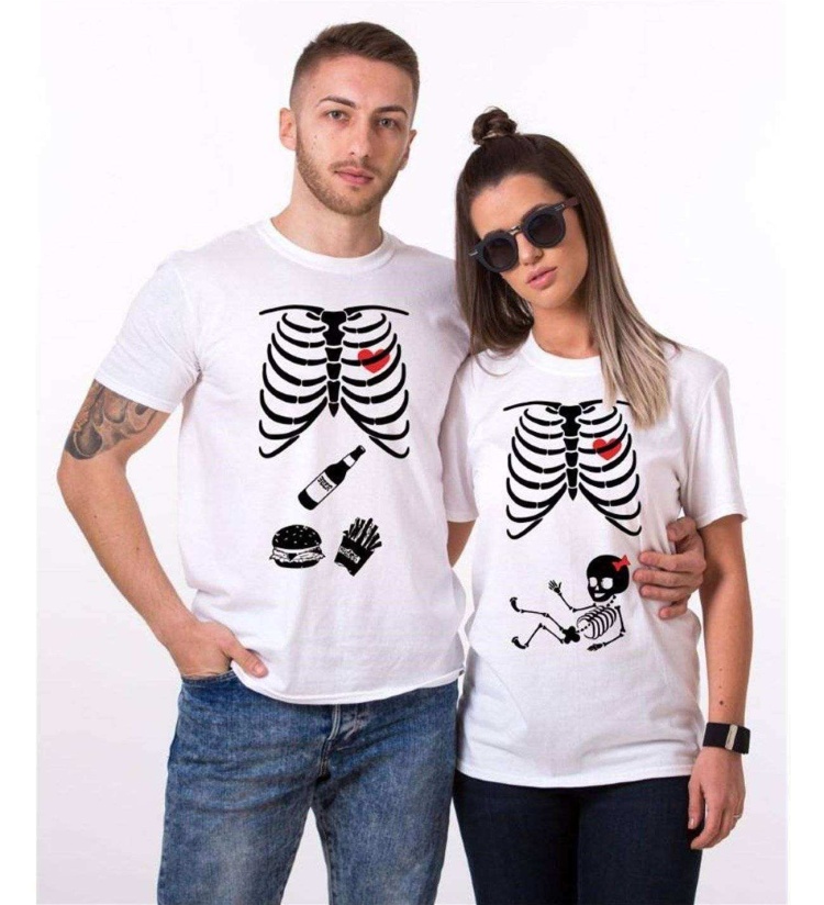 Tshirthane İskelet Bebek  Sevgili Kombinleri Tshirt Kombini