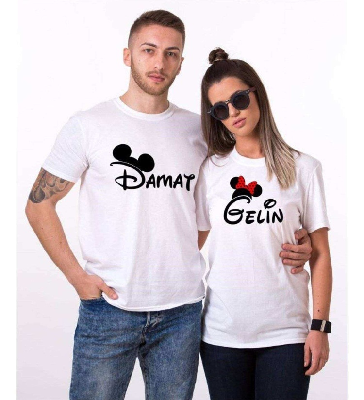 Tshirthane Gelin Damat  Sevgili Kombinleri Tshirt Kombini