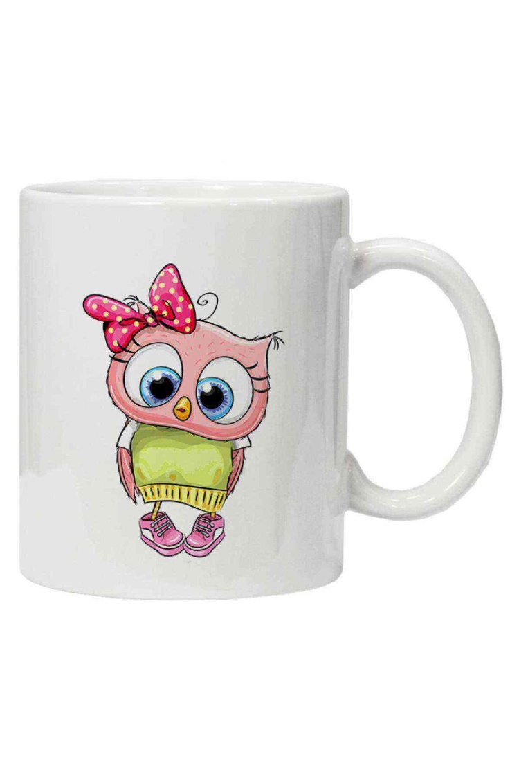 Kupa Bardak Baykuş Kız Pembe