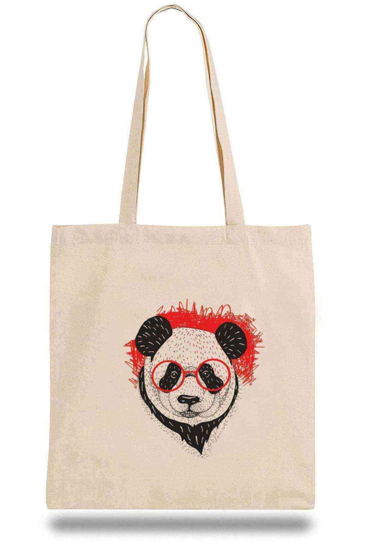 Bez Çanta Gözlüklü Panda