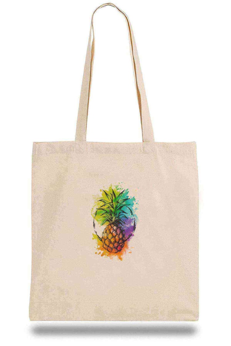 Bez Çanta Ananas Kokteyl Suluboya Resim Punch Dövme Suluboya