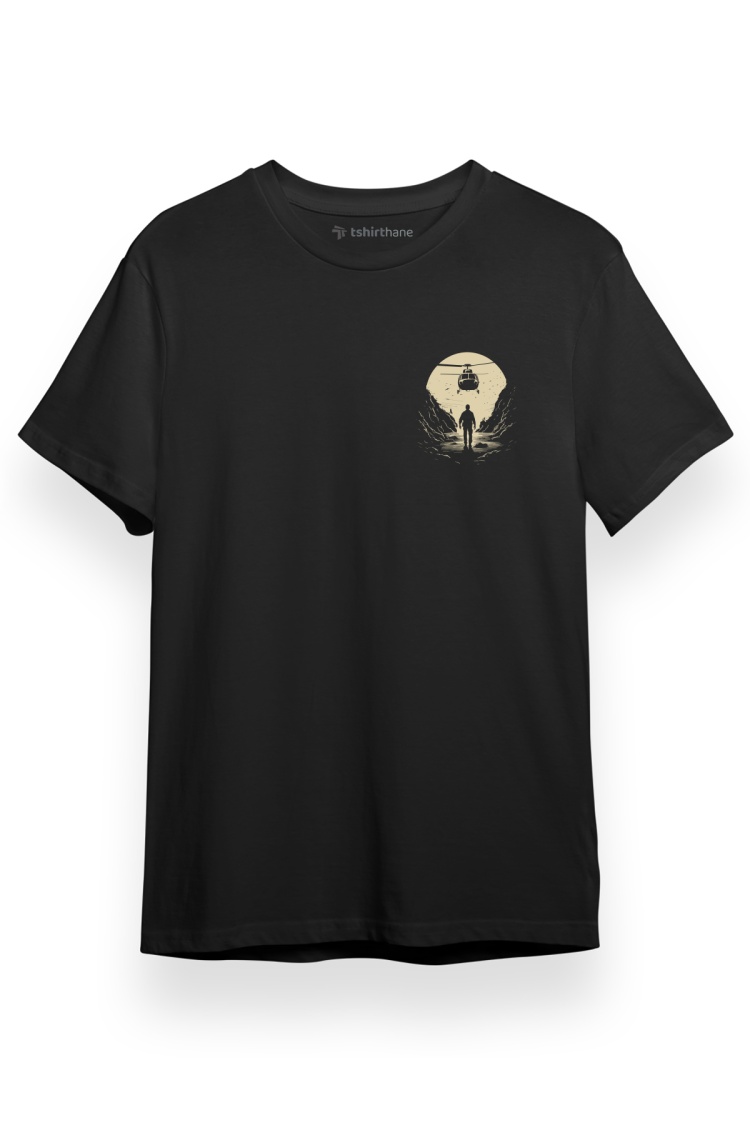 Mission Impossible Secret Agent Siyah Kısa kol Erkek Tshirt