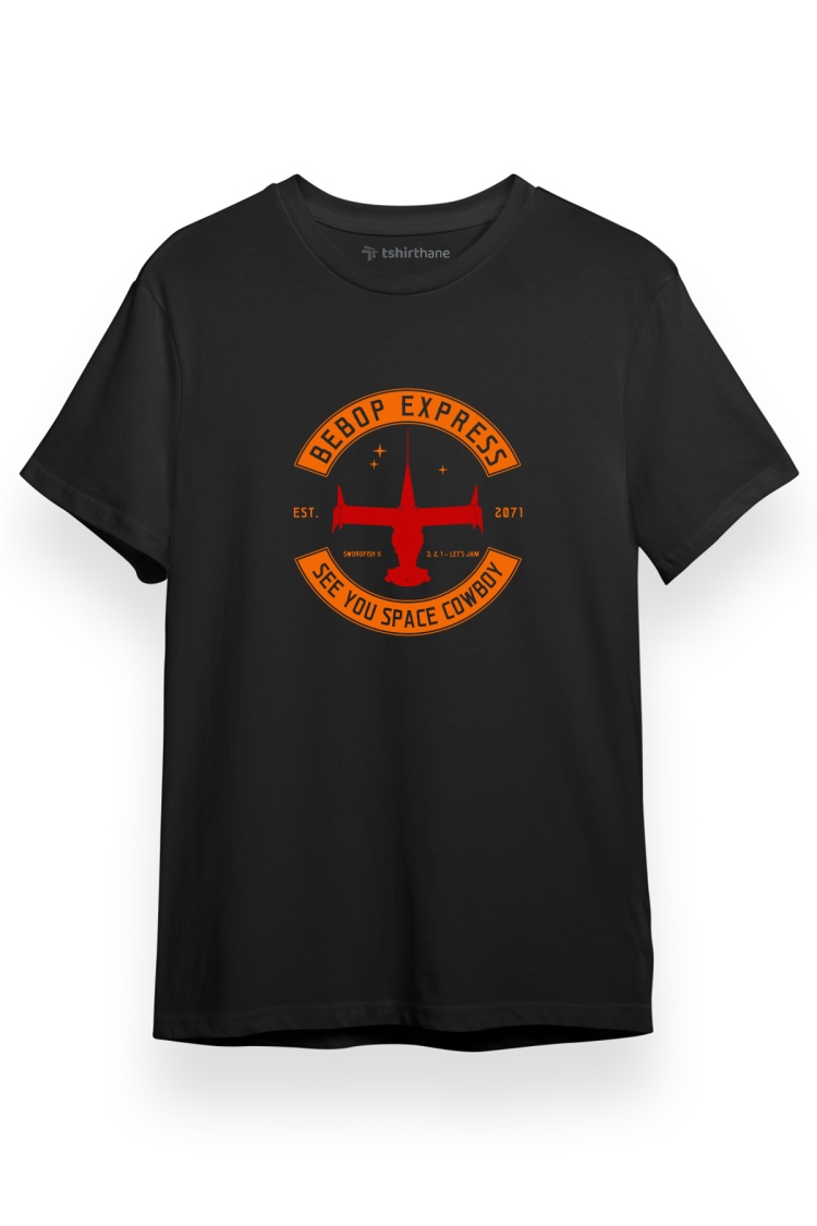 Cowboy Bebop Express Siyah Kısa kol Erkek Tshirt