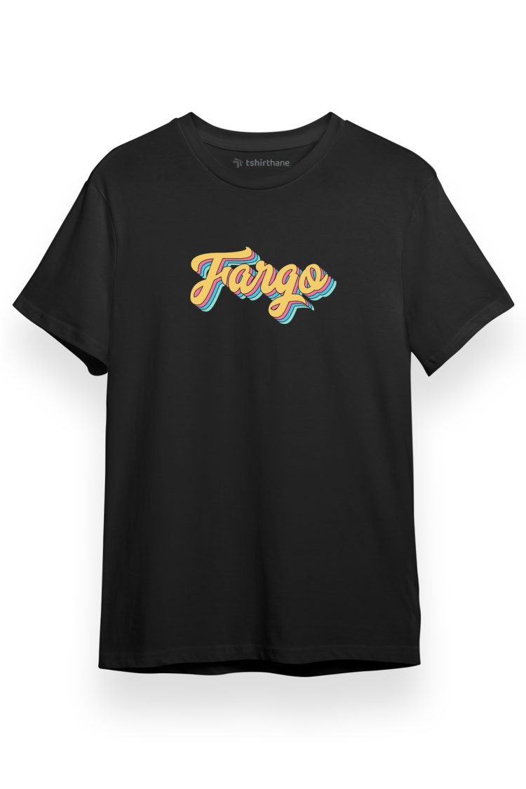 Fargo Rainbow Logo Siyah Kısa kol Erkek Tshirt
