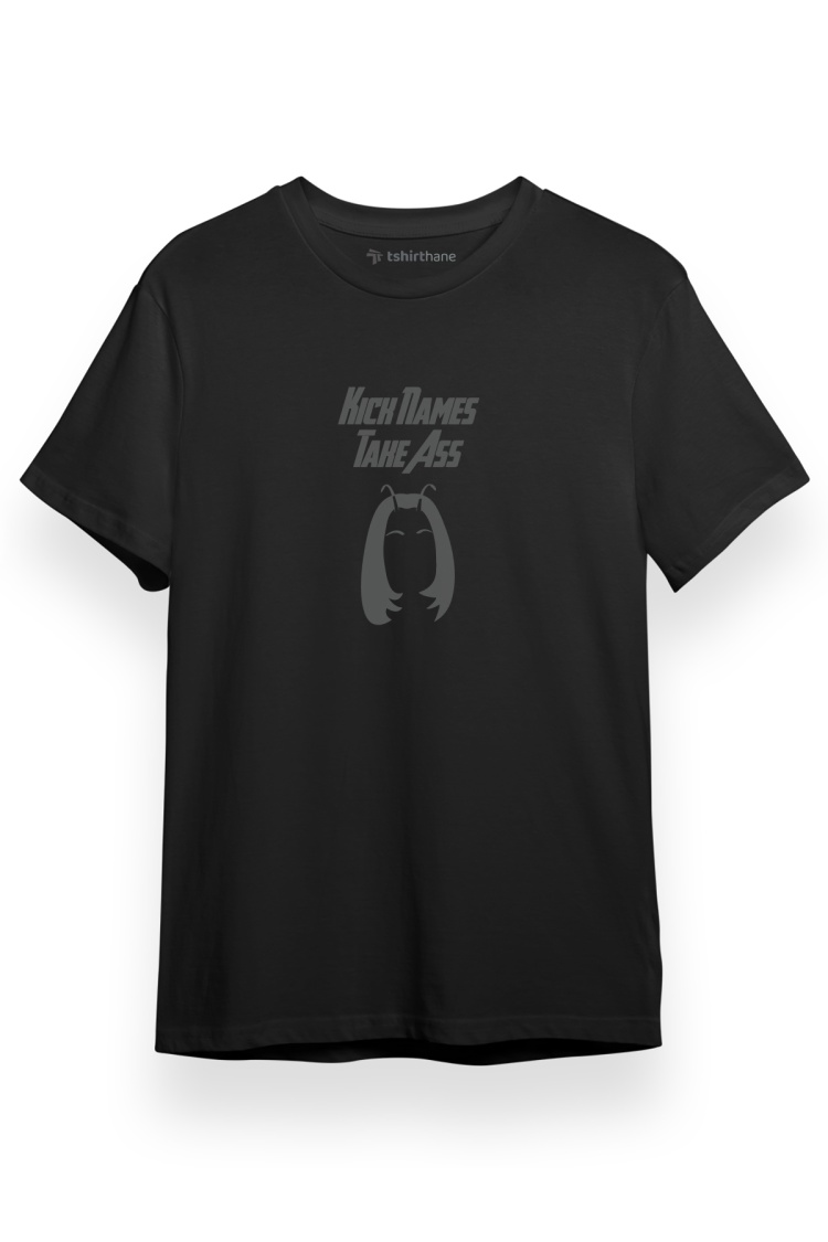 Guardians of the Galaxy Kick Names Take Ass Siyah Kısa kol Erkek Tshirt