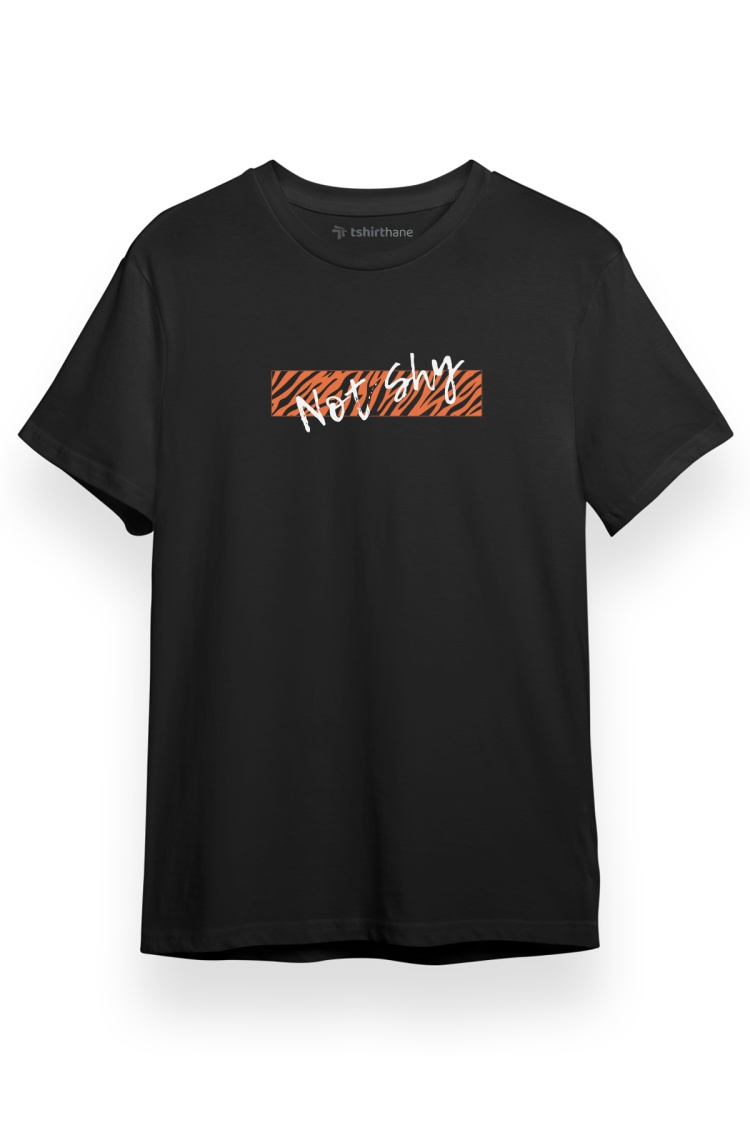 ITZY Not Shy Siyah Kısa kol Erkek Tshirt