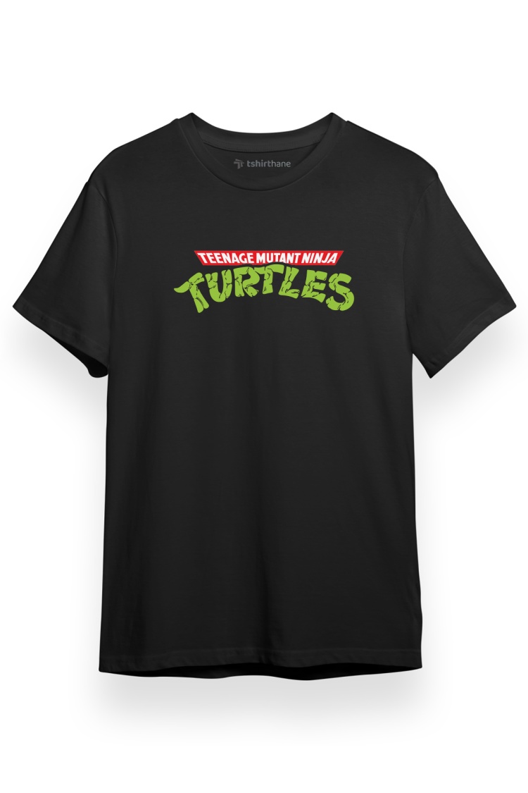 Ninja Turtles Yazı Siyah Kısa kol Erkek Tshirt