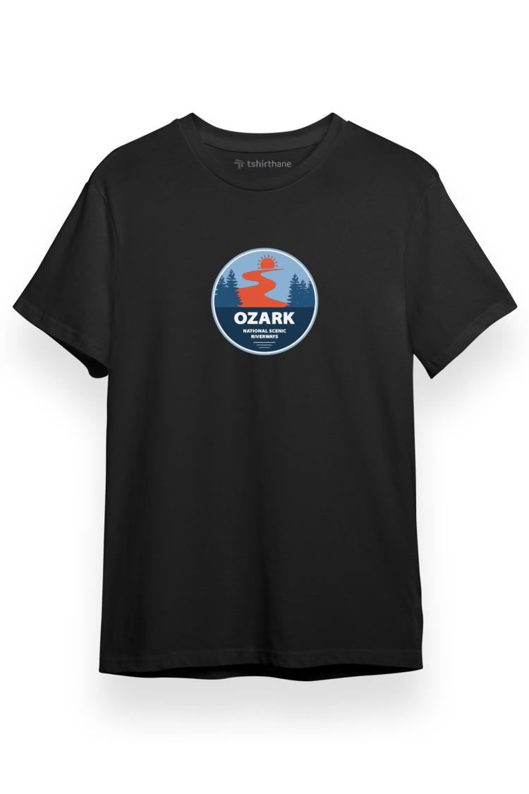 Ozark National Scenic Riverways Siyah Kısa kol Erkek Tshirt