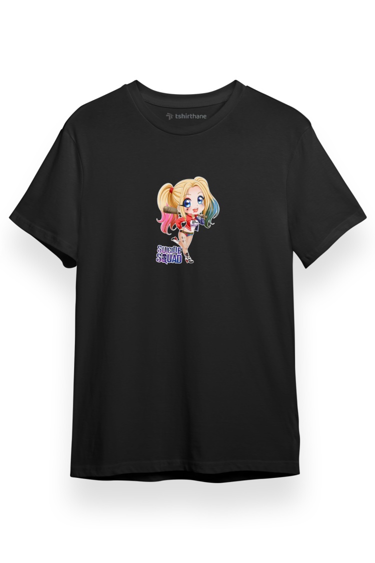 Harley Queen suıcıde Squad Siyah Kısa kol Erkek Tshirt