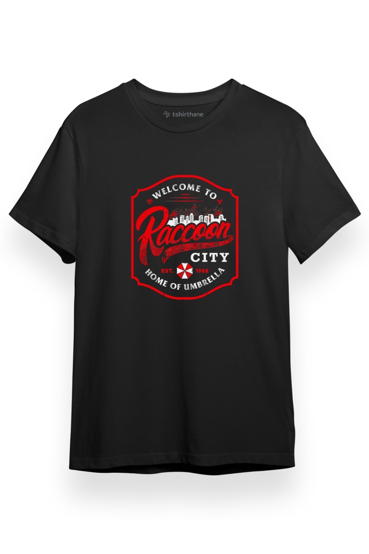 Resident Evil Welcome To Raccoon City Siyah Kısa kol Erkek Tshirt