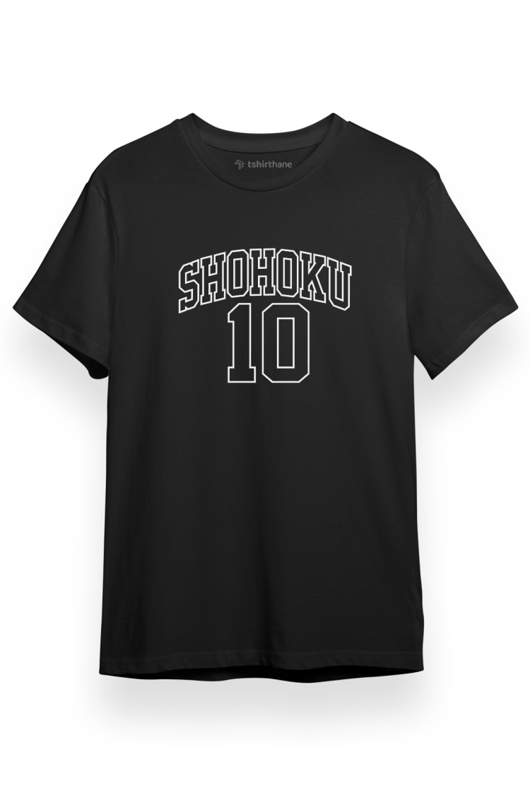 Slam Dunk Shohoku Shirt Siyah Kısa kol Erkek Tshirt