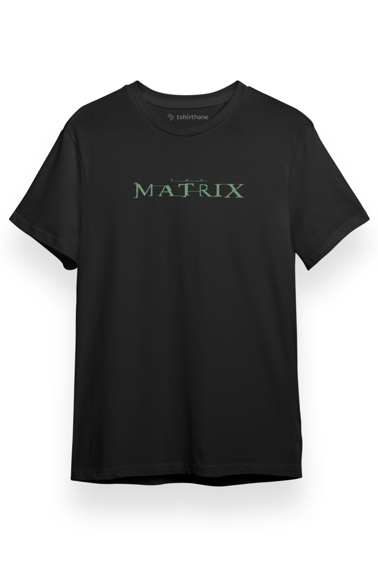 The Matrix Logo Siyah Kısa kol Erkek Tshirt