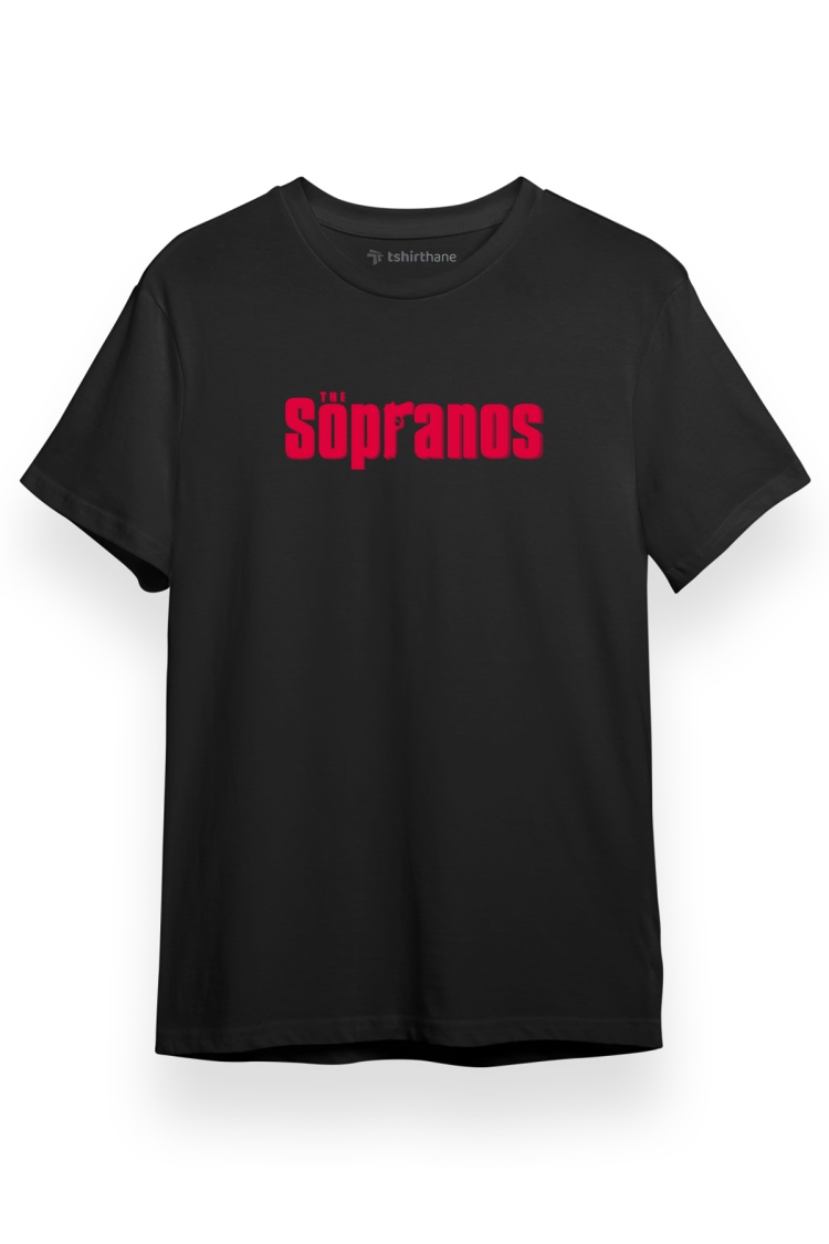 The Sopranos Pink Letter Siyah Kısa kol Erkek Tshirt