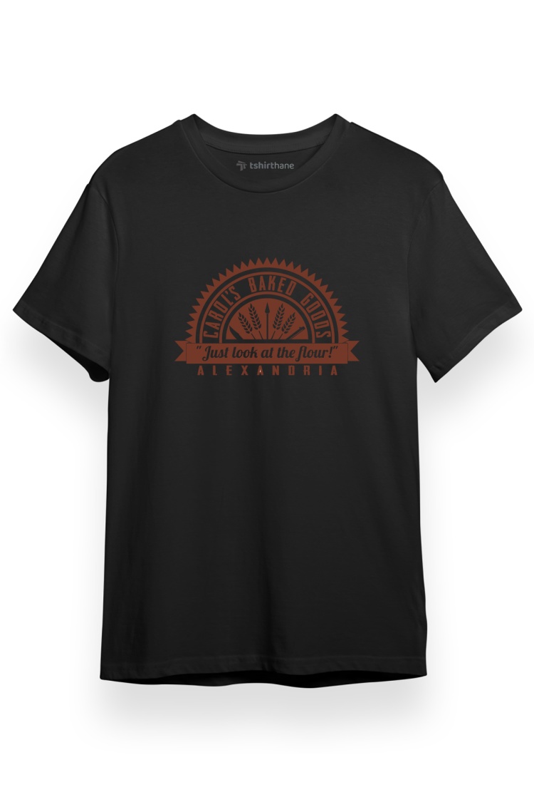 The Walking Dead Team Carols Baked Goods Siyah Kısa kol Erkek Tshirt