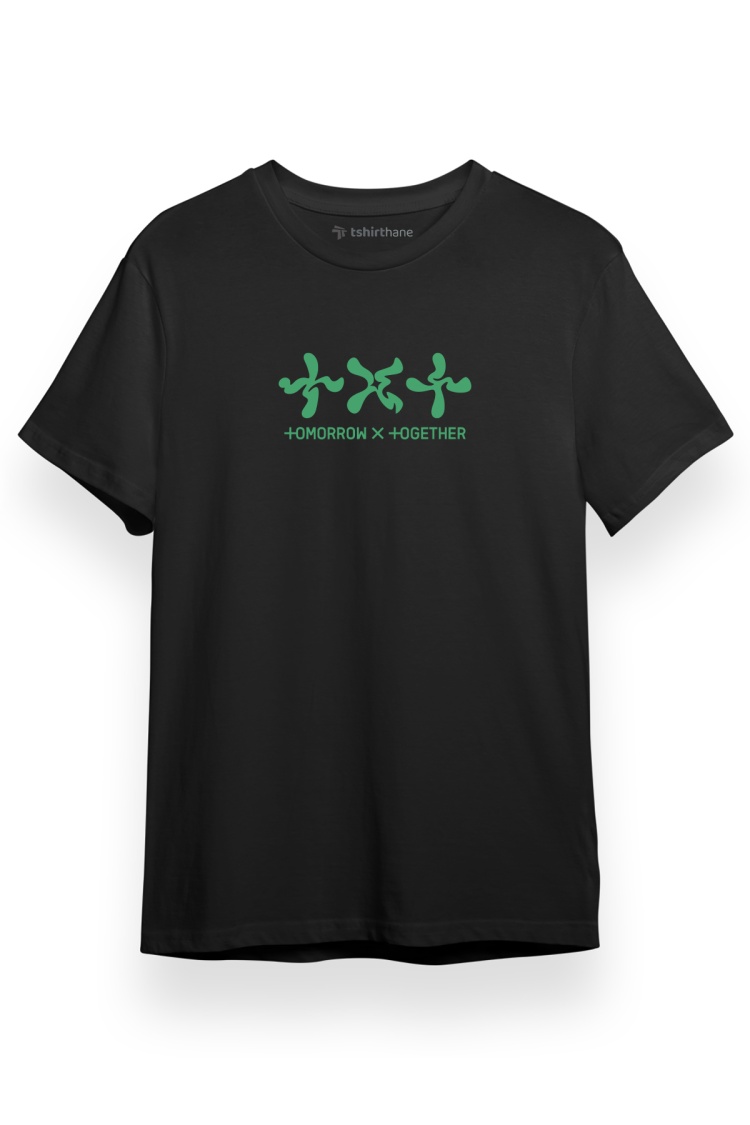 TXT Temptation Logo Siyah Kısa kol Erkek Tshirt
