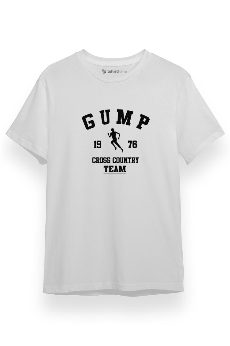 Forrest Gump Cross Country Team Beyaz Kısa kol Erkek Tshirt