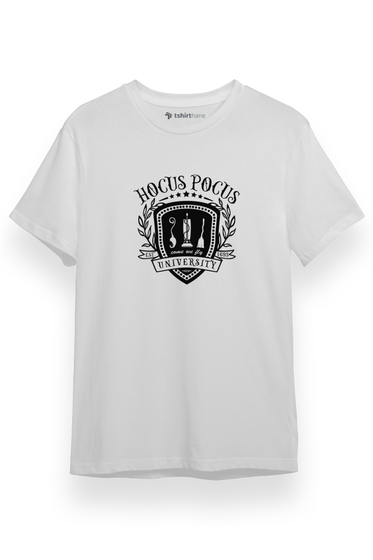 Hocus Pocus University Beyaz Kısa kol Erkek Tshirt
