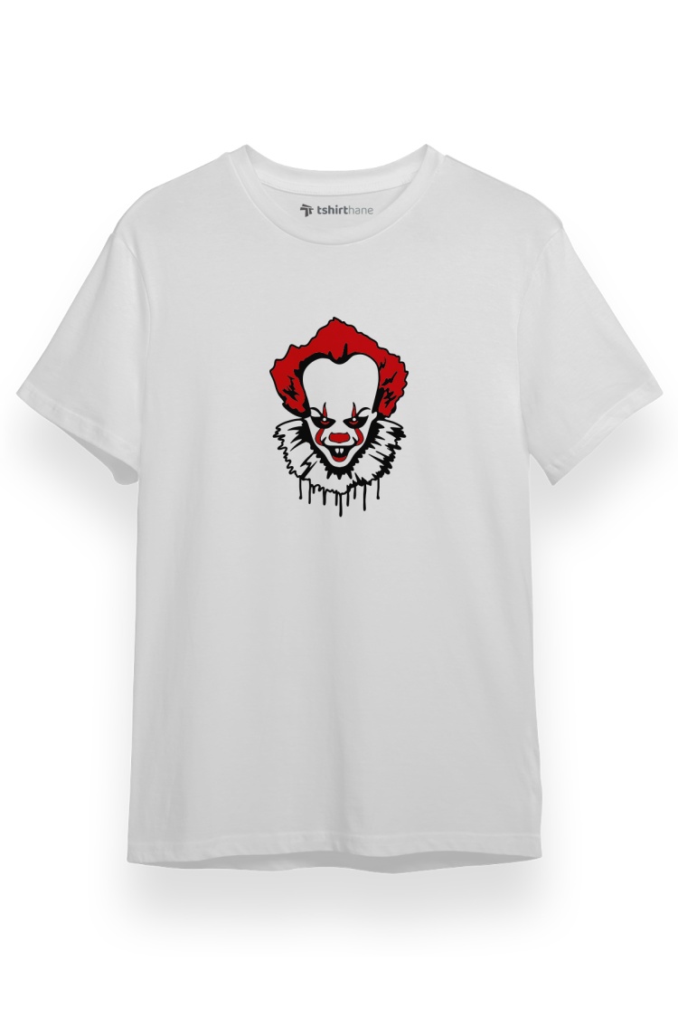 Pennywise Face Beyaz Kısa kol Erkek Tshirt