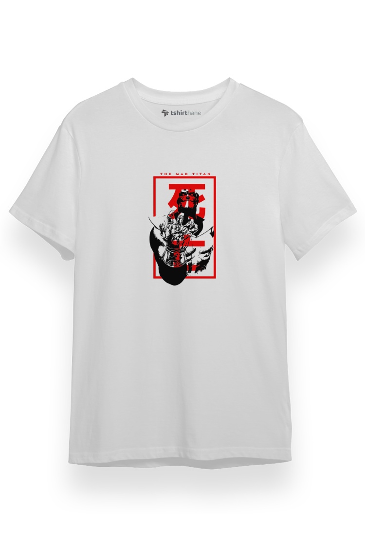 The Mad Titan Thanos Beyaz Kısa kol Erkek Tshirt