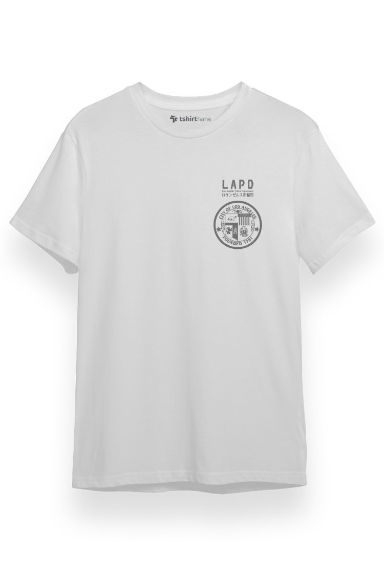Blade Runner LAPD 2049 Logo Beyaz Kısa kol Erkek Tshirt