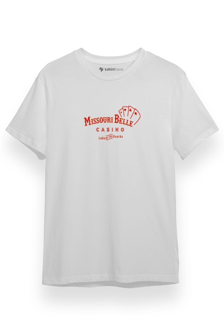 Ozark Missouri Belle Casino Beyaz Kısa kol Erkek Tshirt
