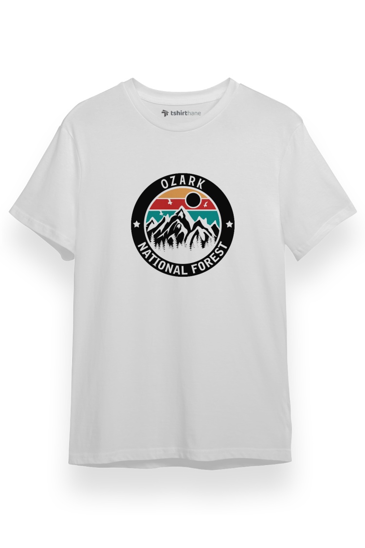 Ozark National Forest Beyaz Kısa kol Erkek Tshirt