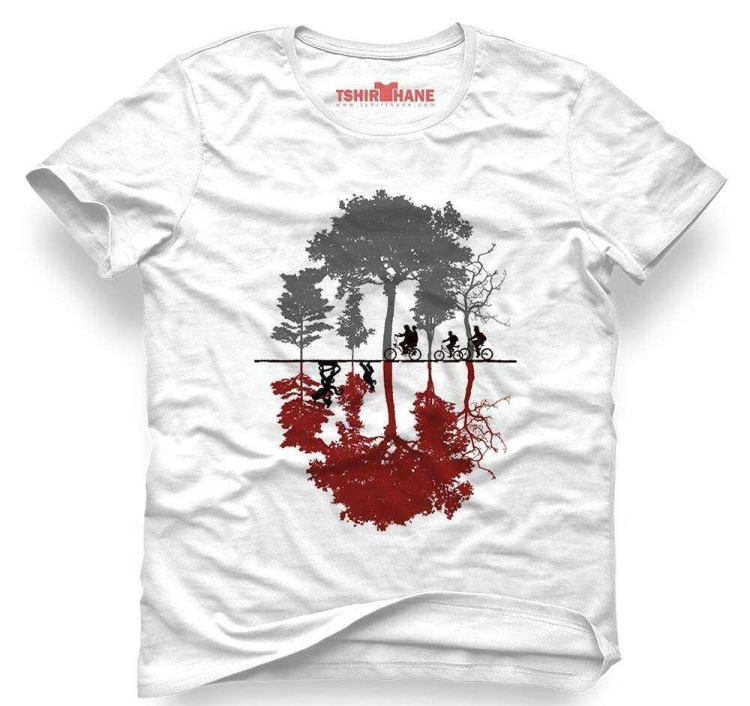 Tshirthane Stranger Things Looking for the Upside Down Tişört Erk