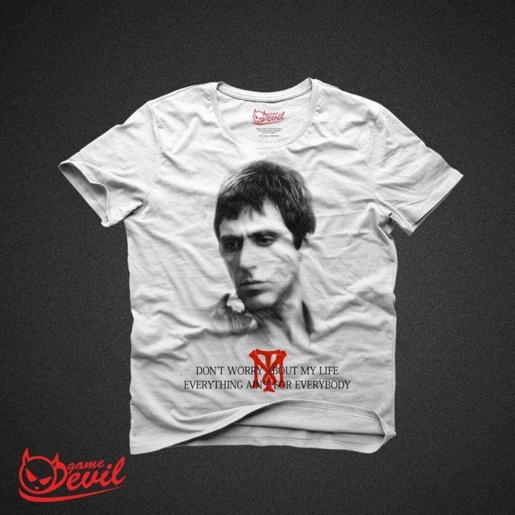 Scarface Tony Montana Beyaz Tişört Kısakollu Tshirt