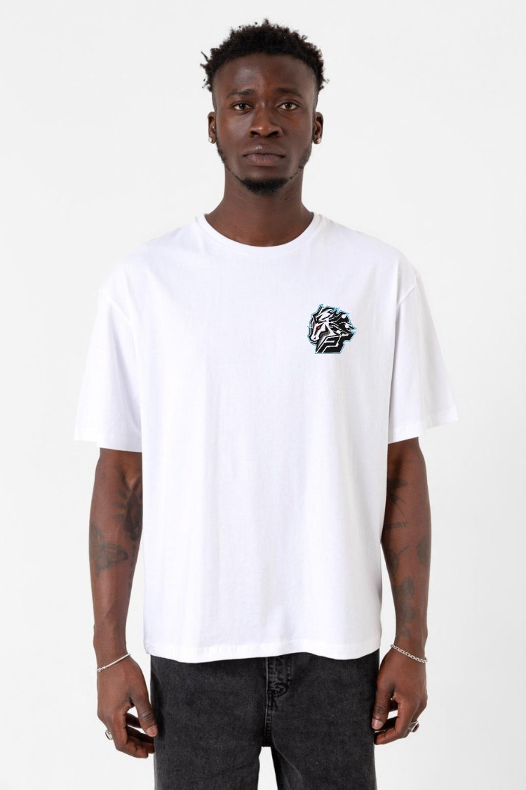 Beyblade Cyber Pegasus Beyaz Erkek Oversize Tshirt
