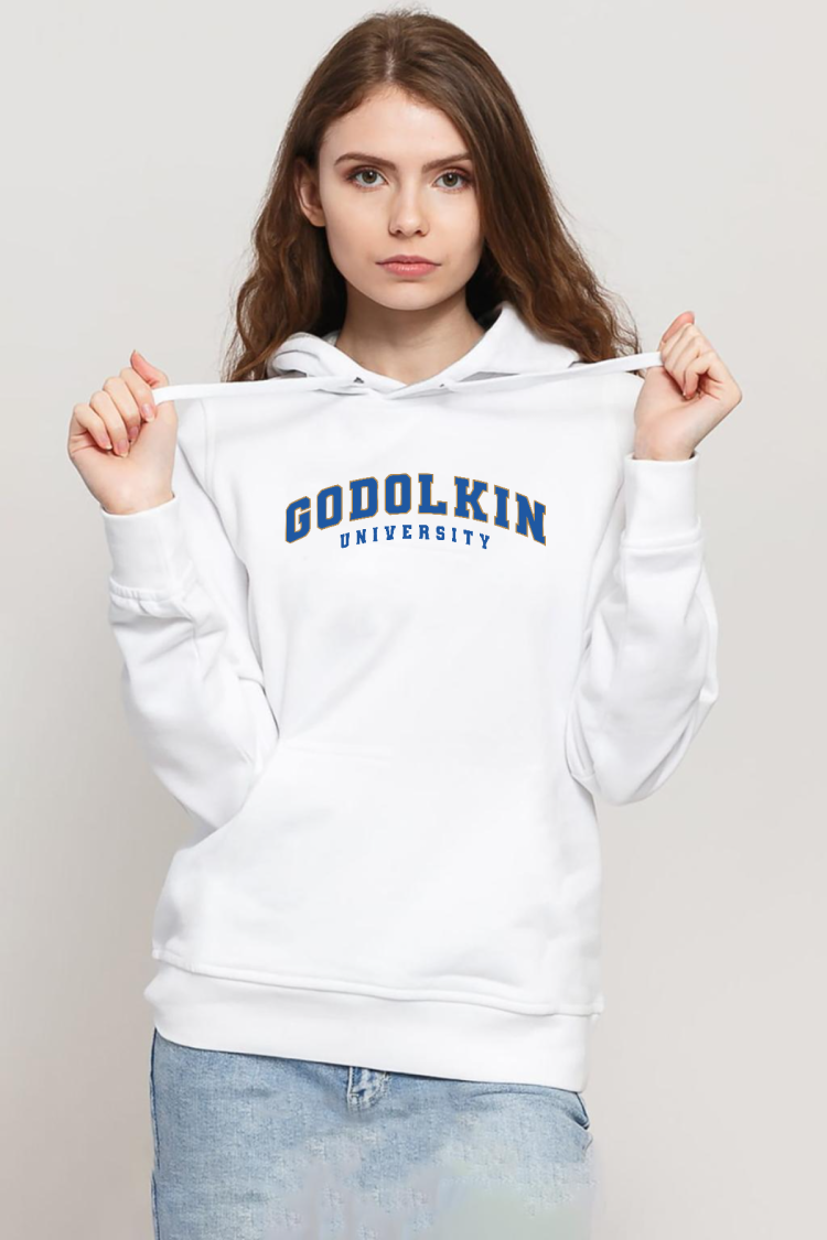 Gen V Godolkin University Letter Beyaz Kadın 3ip Kapşonlu Sweatshirt
