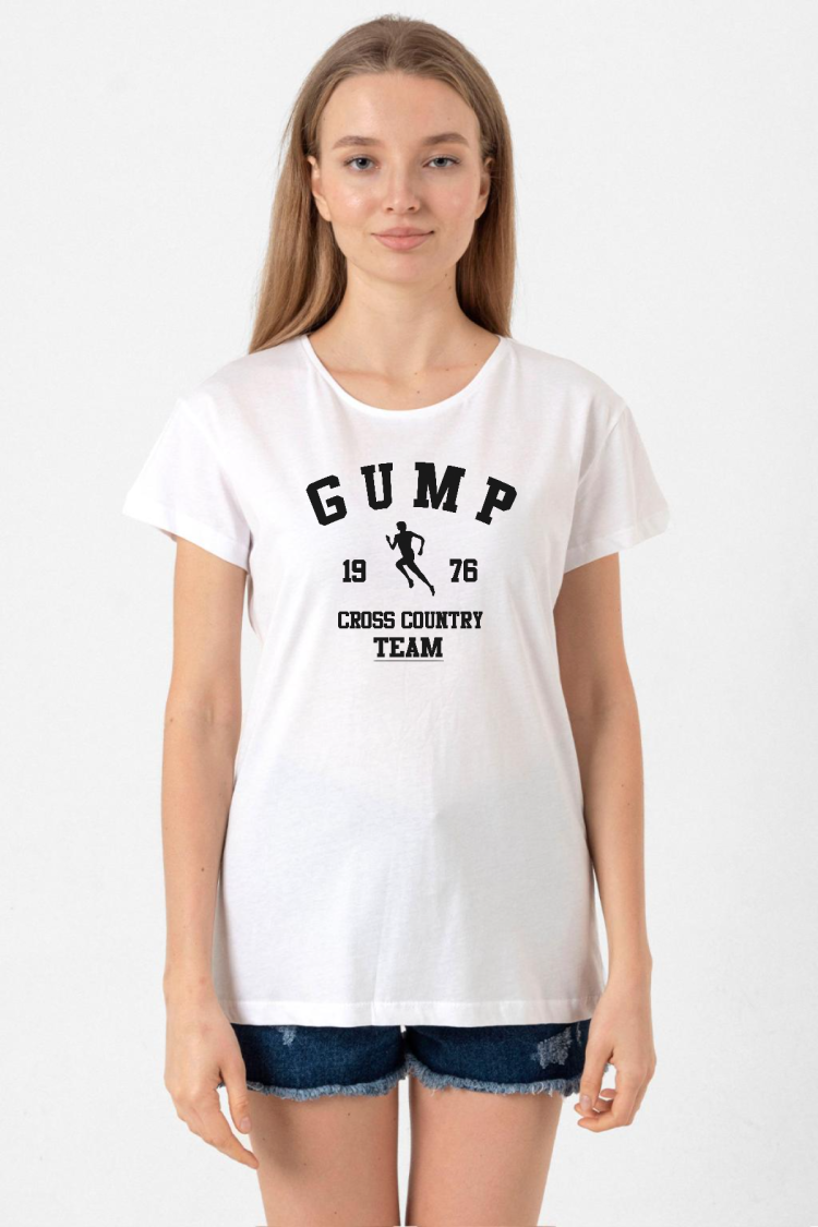 Forrest Gump Cross Country Team Beyaz Kadın Bisikletyaka Tshirt