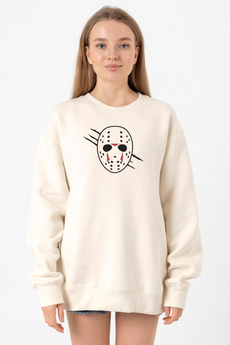 Jason Voorhees Facemask Ekru Kadın 2ip Sweatshirt