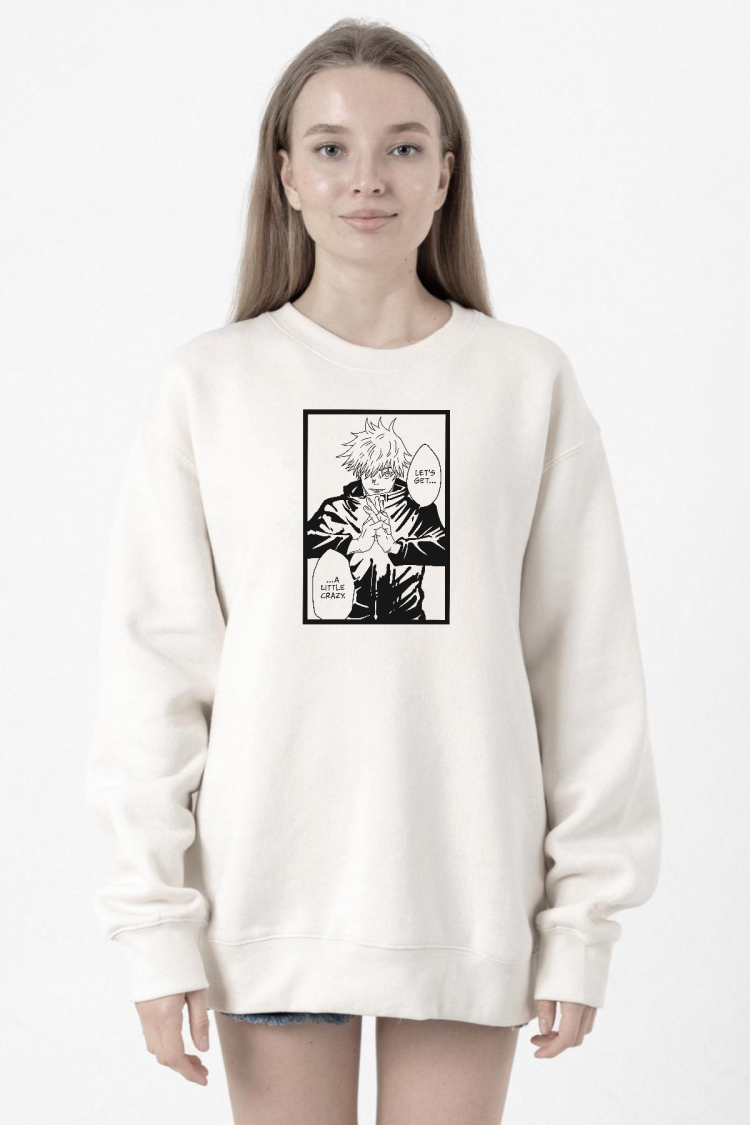 Jujutsu Kaisen Anime Satoru Gojo Lets Get A Little Crazy Beyaz Kadın 2ip Sweatshirt