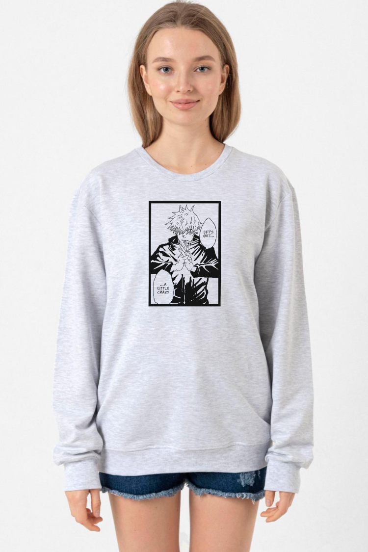 Jujutsu Kaisen Anime Satoru Gojo Lets Get A Little Crazy Grimelanj Kadın 2ip Sweatshirt