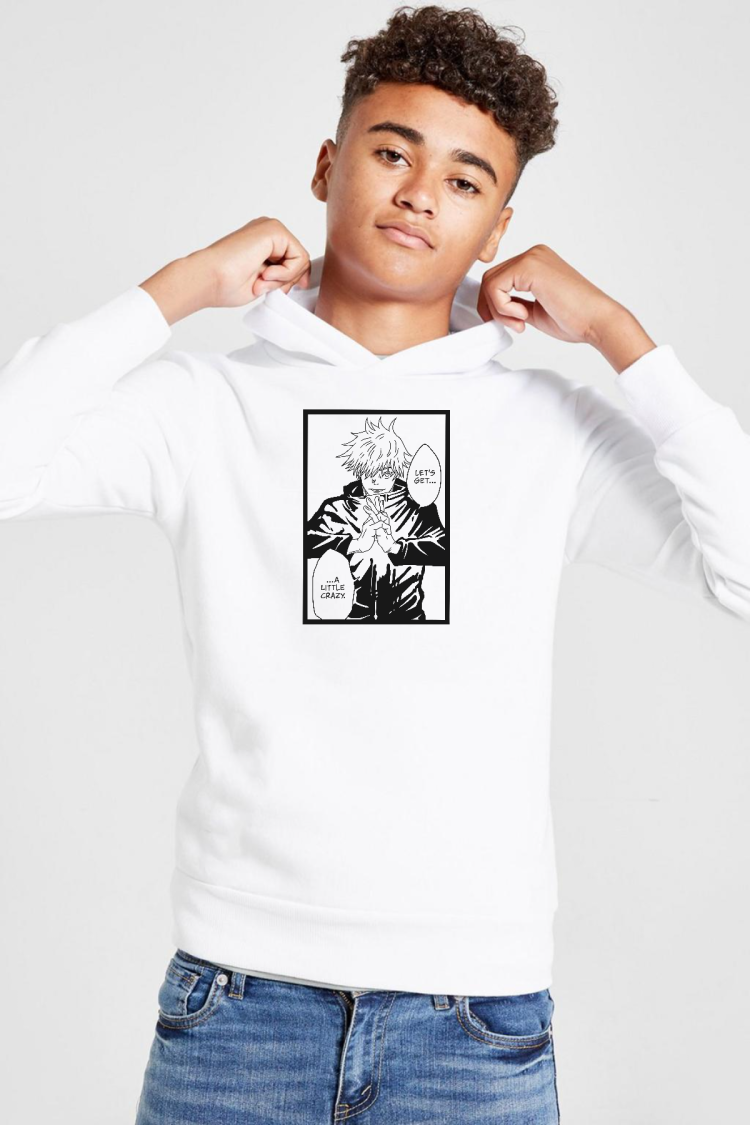 Jujutsu Kaisen Anime Satoru Gojo Lets Get A Little Crazy Beyaz Çocuk 3ip Kapşonlu  Sweatshirt