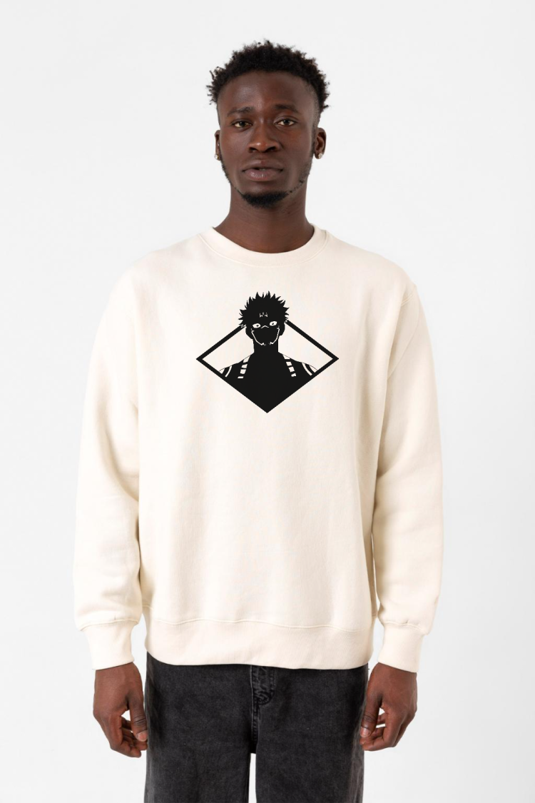 Jujutsu Kaisen Anime Sukuna White Head Ekru Erkek 2ip Sweatshirt