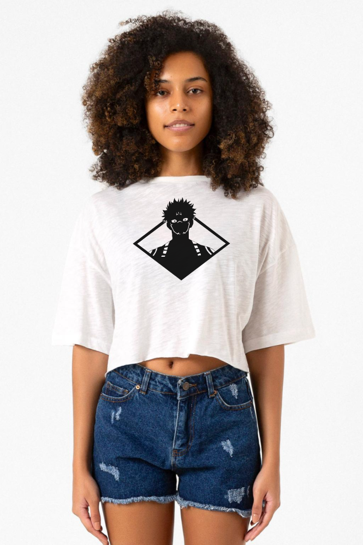 Jujutsu Kaisen Anime Sukuna White Head Beyaz Kırçıllı Kadın Crop Tshirt