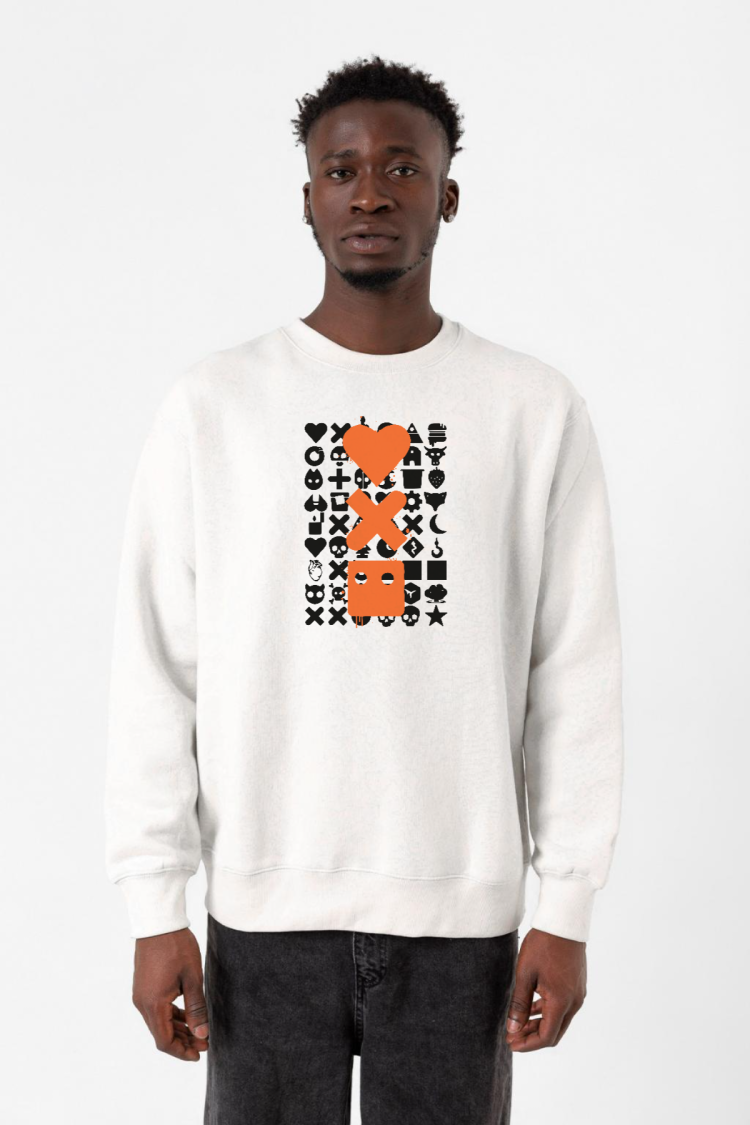 Love Death Robots Orange Beyaz Erkek 2ip Sweatshirt