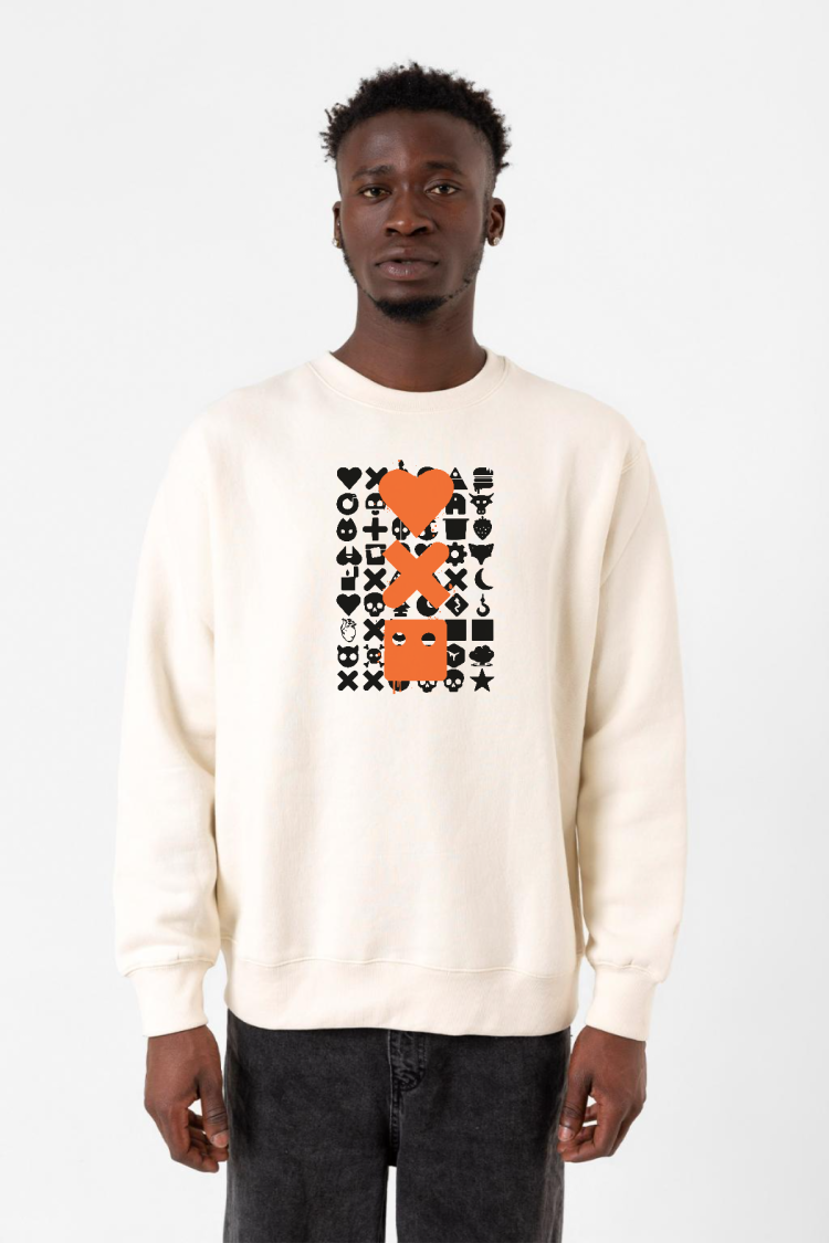 Love Death Robots Orange Ekru Erkek 2ip Sweatshirt