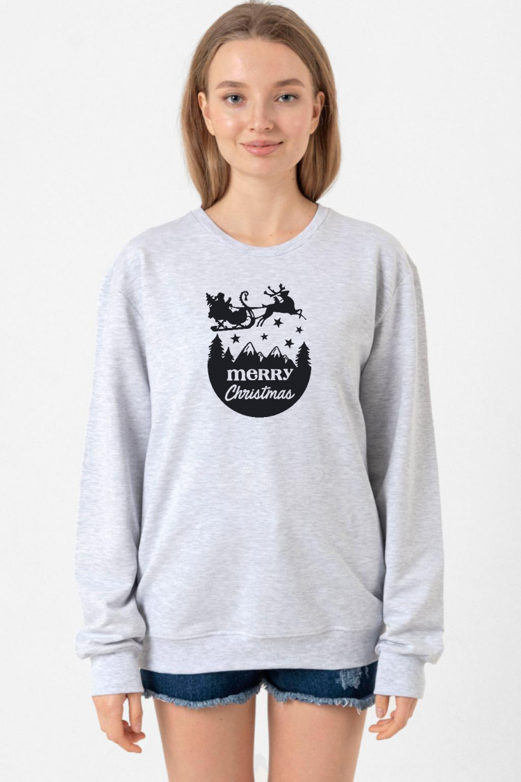 Merry Christmas Sleigh Grimelanj Kadın 2ip Sweatshirt