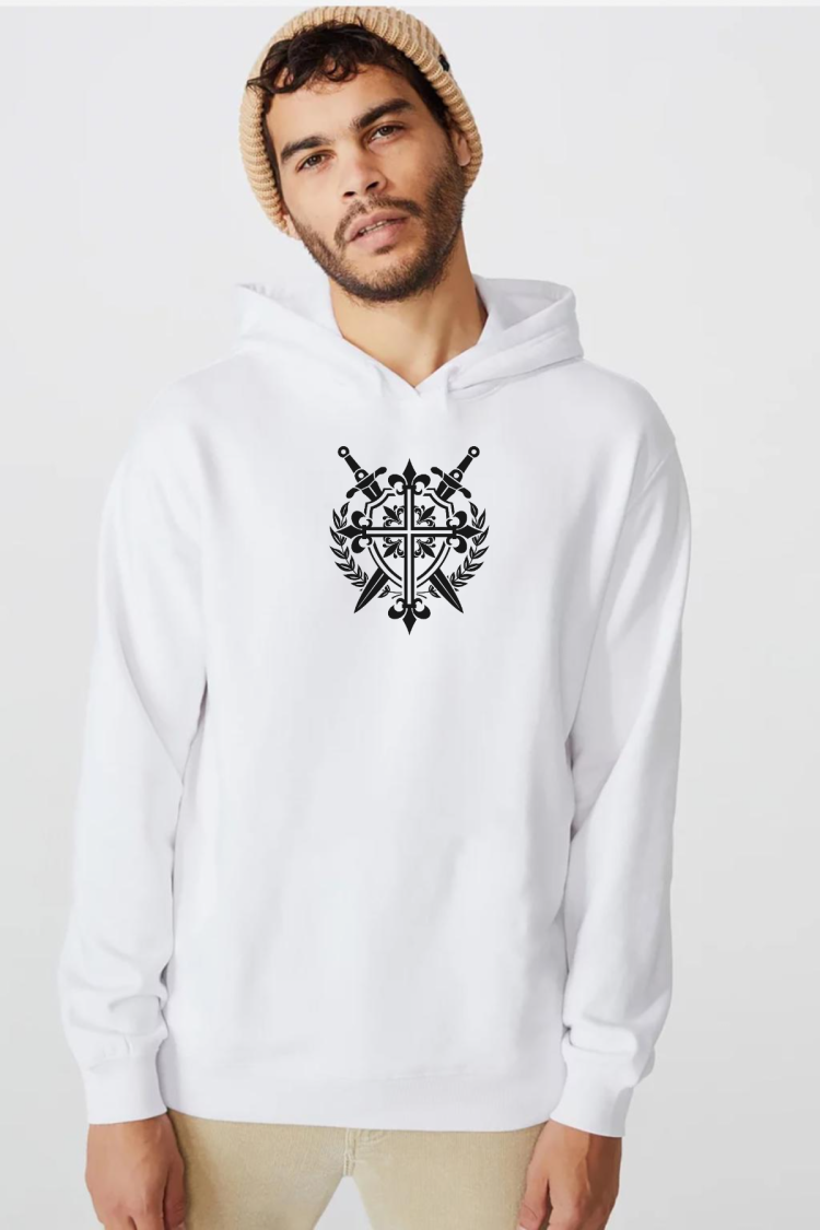 Monogatari Anime Episode Clan Symbol Beyaz Erkek 3ip Kapşonlu  Sweatshirt