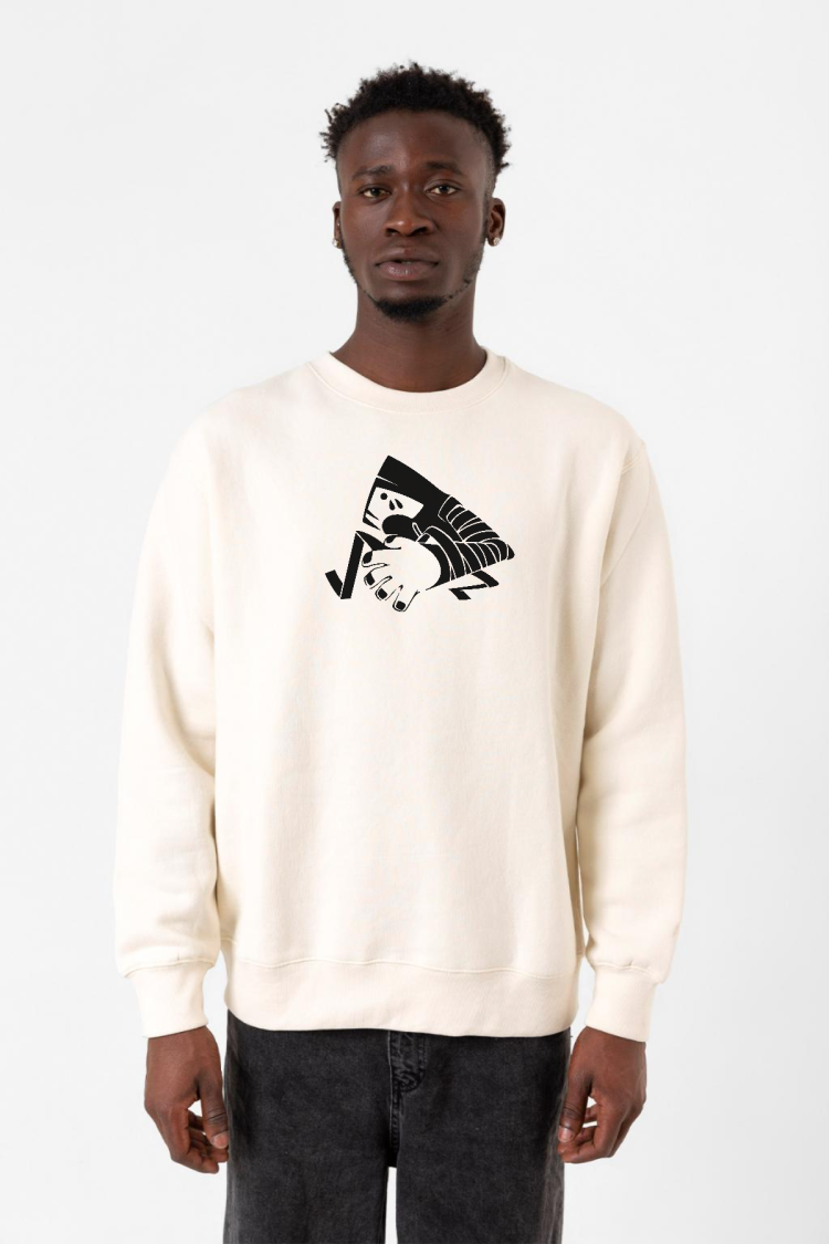Monogatari Anime Suruga Monkey Symbol Ekru Erkek 2ip Sweatshirt