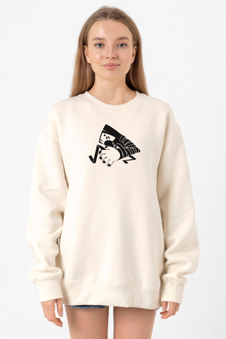 Monogatari Anime Suruga Monkey Symbol Ekru Kadın 2ip Sweatshirt