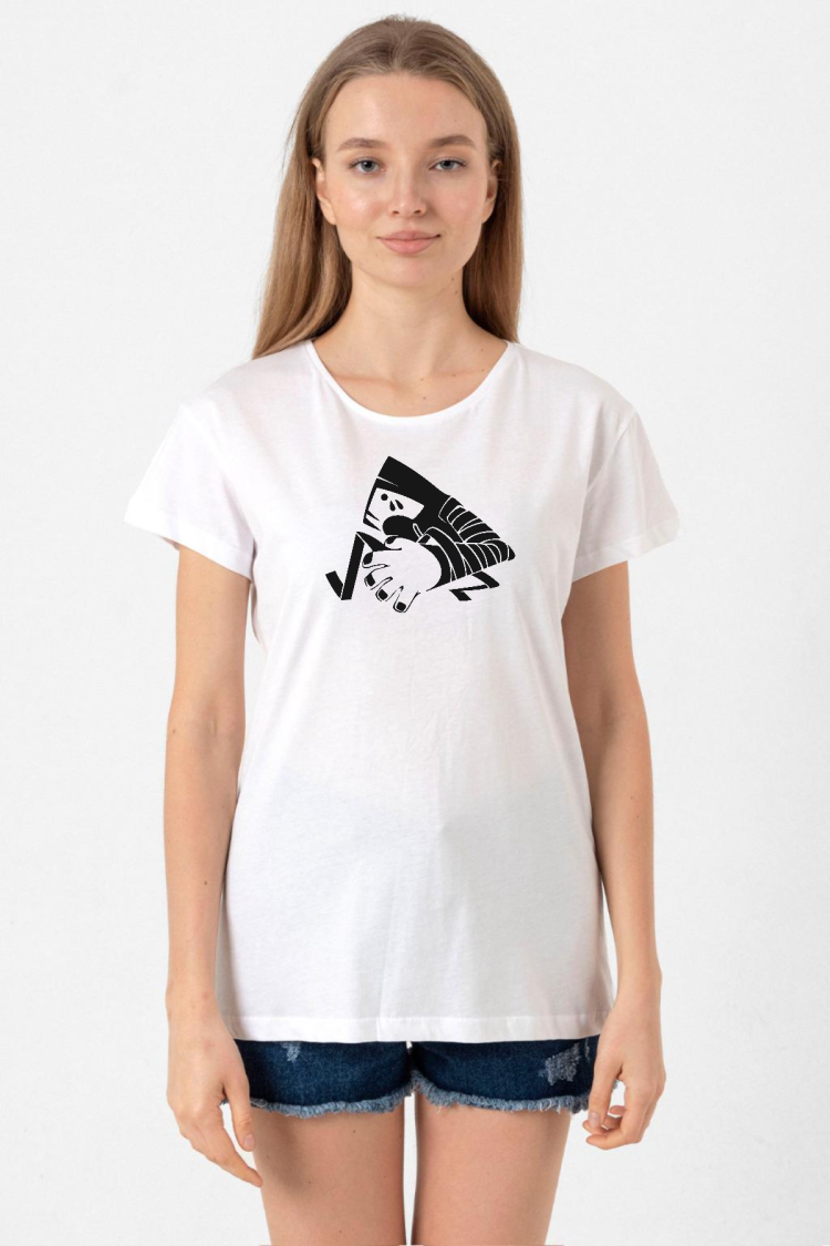 Monogatari Anime Suruga Monkey Symbol Beyaz Kadın Bisikletyaka Tshirt