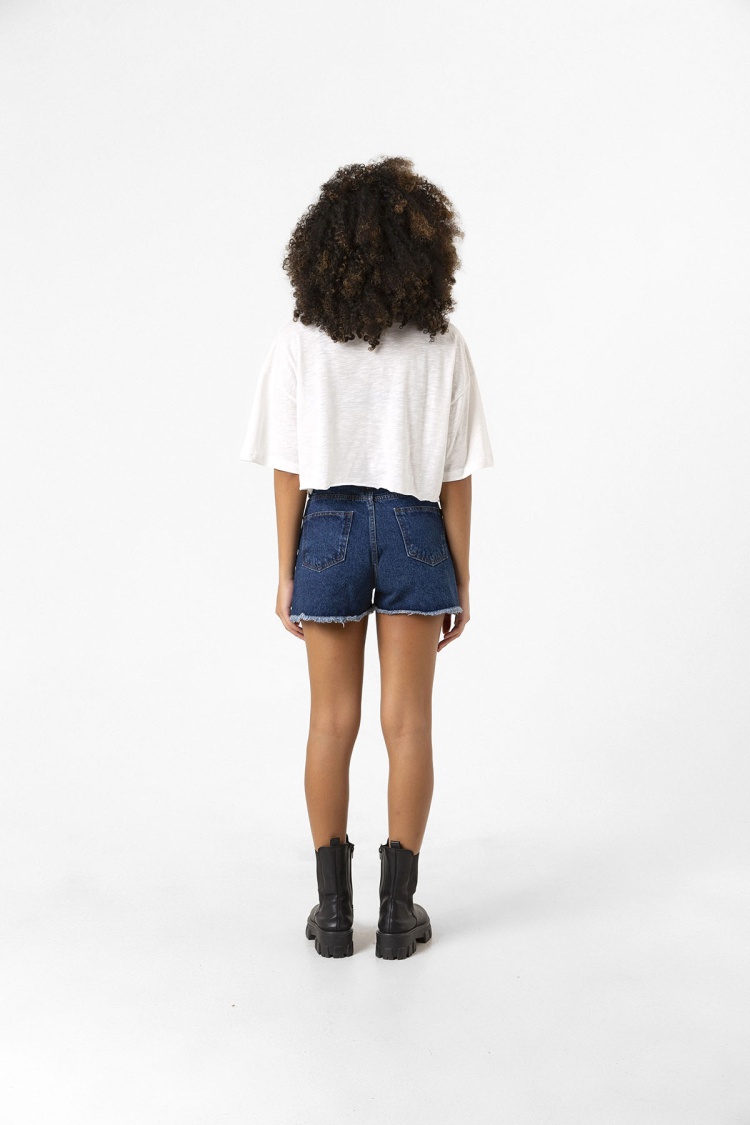 Outlander Je Suis Prest Beyaz Kırçıllı Kadın Crop Tshirt